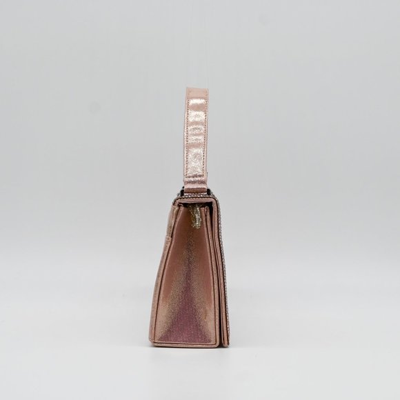 NINA Satin Rose Gold Embellished Handbag - Picture 4 of 6